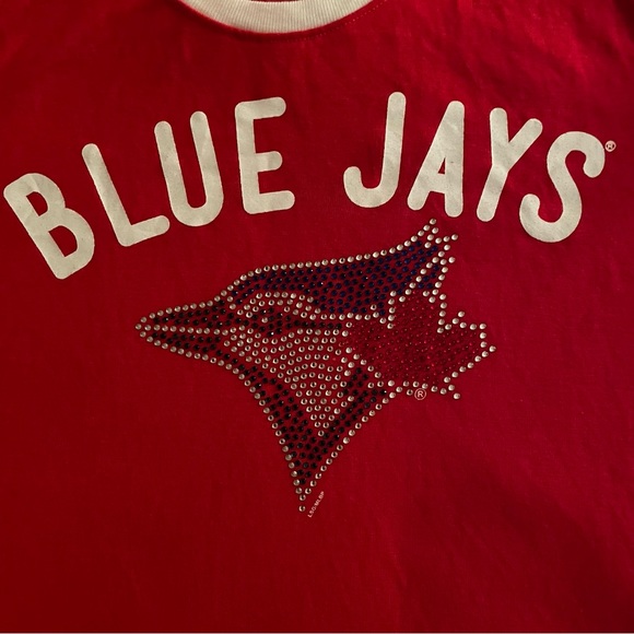Authentic Toronto Blue Jays Dazzeled Logo Tank Top - Red - Picture 7 of 8